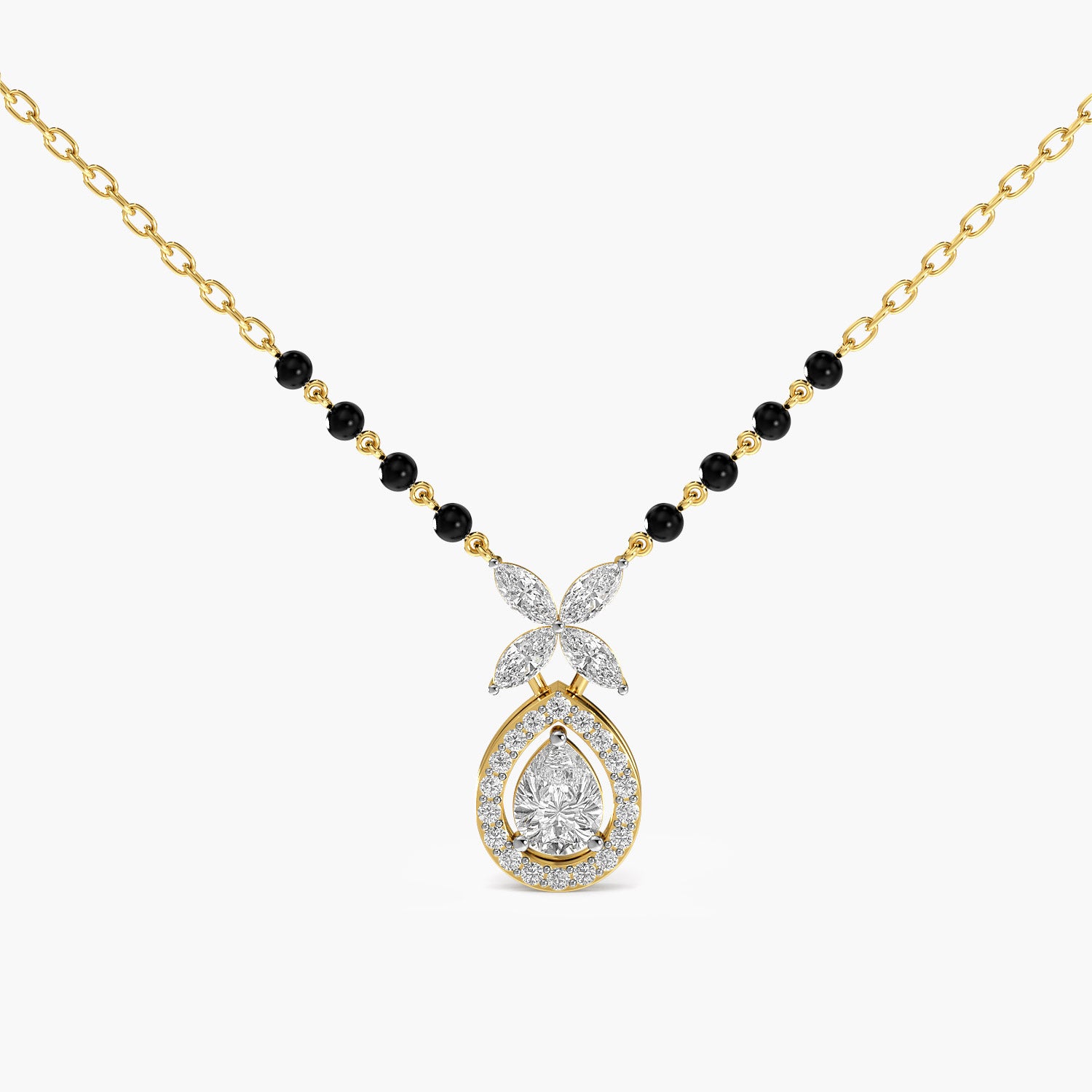 Floral Teardrop Mangalsutra